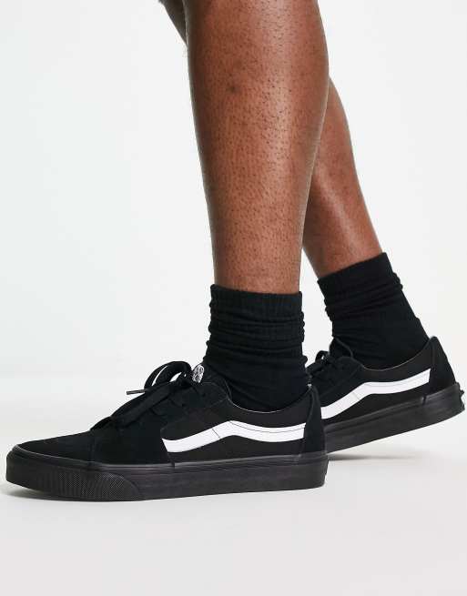 Vans Sk8 Low sneakers in black with white side stripe