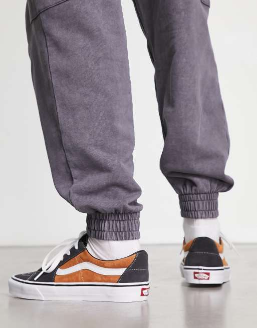 Vans Sk8 Low sneakers in dark gray and mustard yellow ASOS