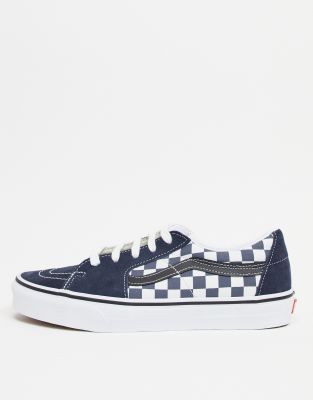 navy blue checkered vans