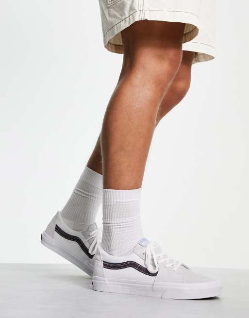 Vans - SK8-Low - Sneakers in wit met bruin 