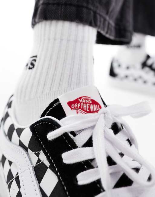 Vans SK8 Low Sneakers in zwarte dambordprint