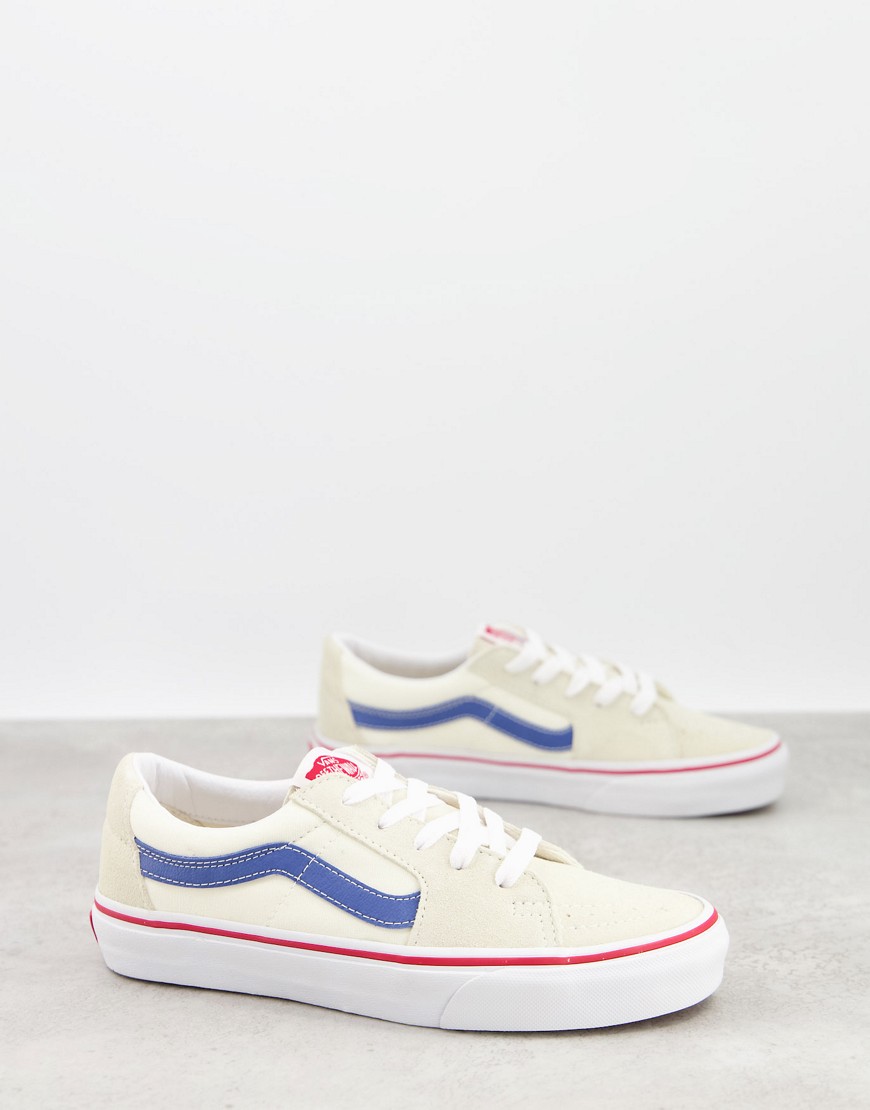 Vans sk8 low trainers in classic white and navy
