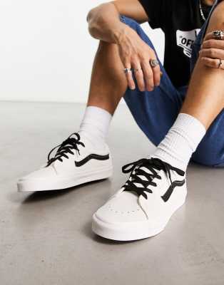 Vans UA SK8 Low trainers in white with black side stripe Compare