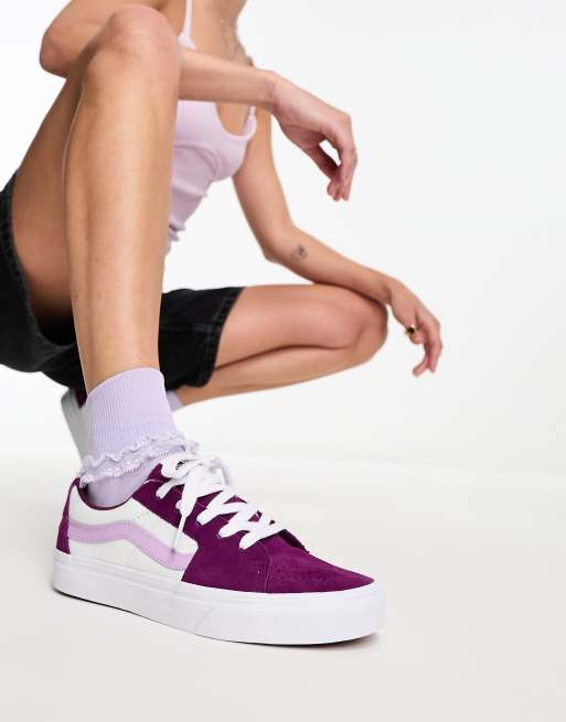 Vans carreaux violet hot sale