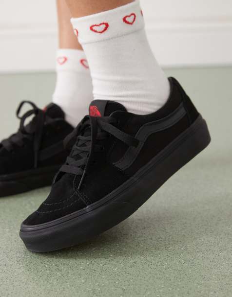 Vans Sk8-Low trainers in triple black - view 1