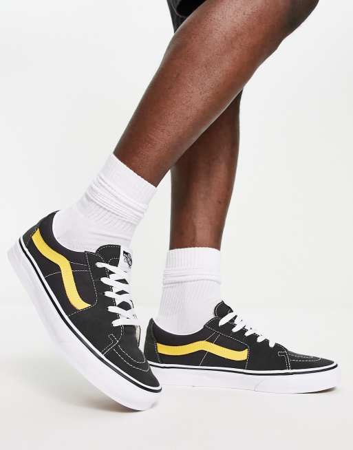 Yellow vans deals black stripe