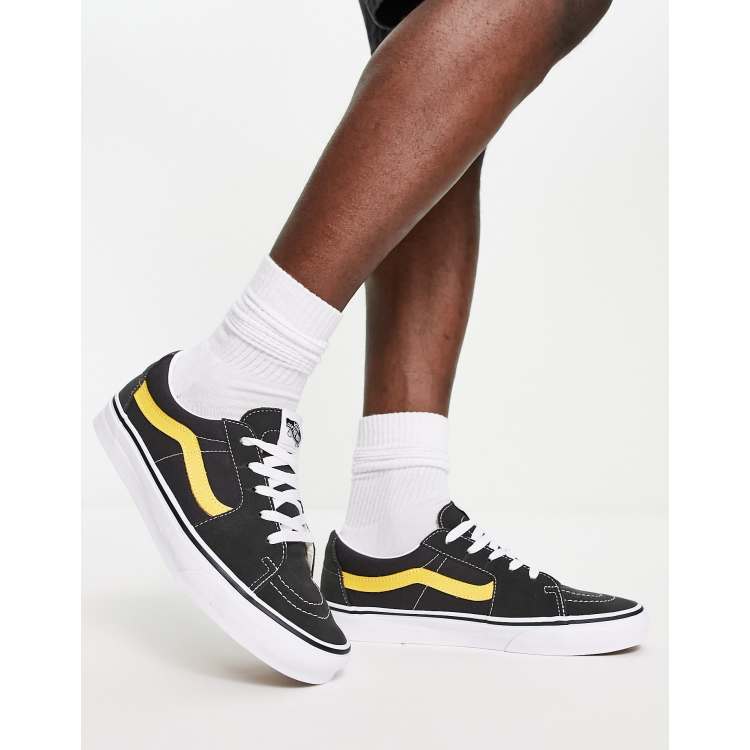 Black vans 2024 yellow stripe