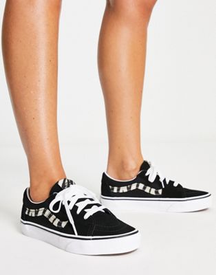 Vans SK8-Low zebra print trainers in black and white