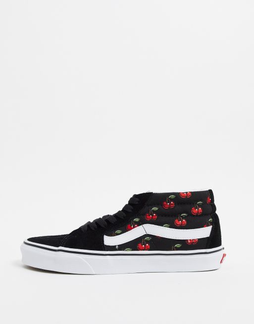 Vans SK8 Mid Cherries trainer in black