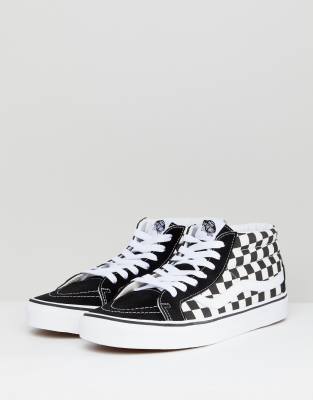 mid checkered vans