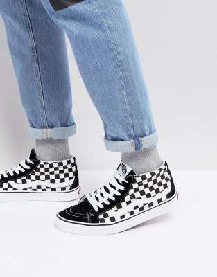 vans sk8 mid checkerboard