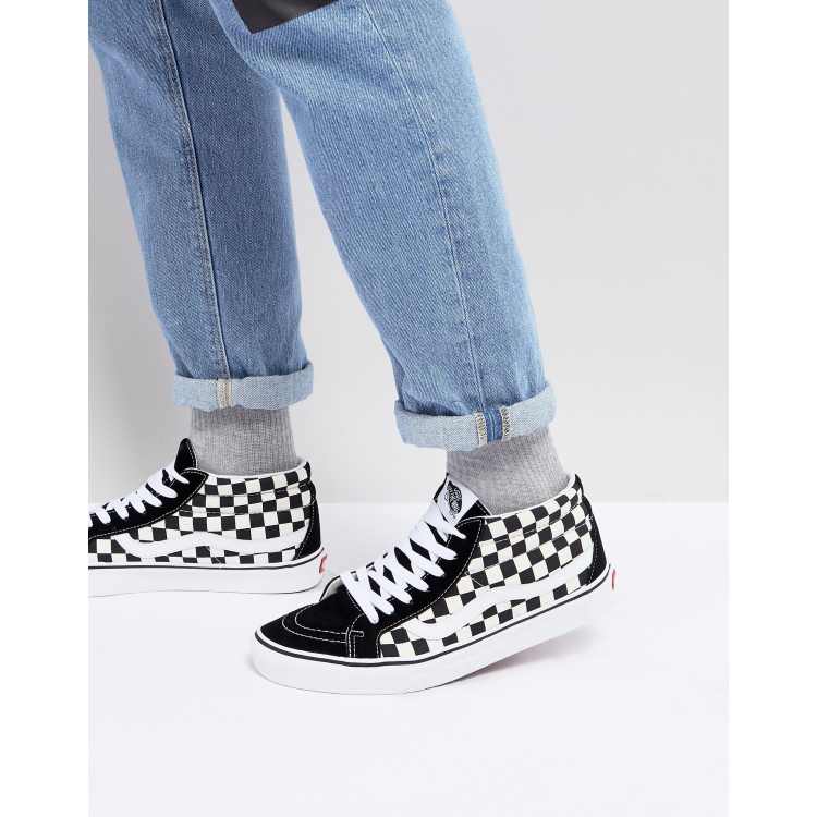 Mid top hot sale checkered vans