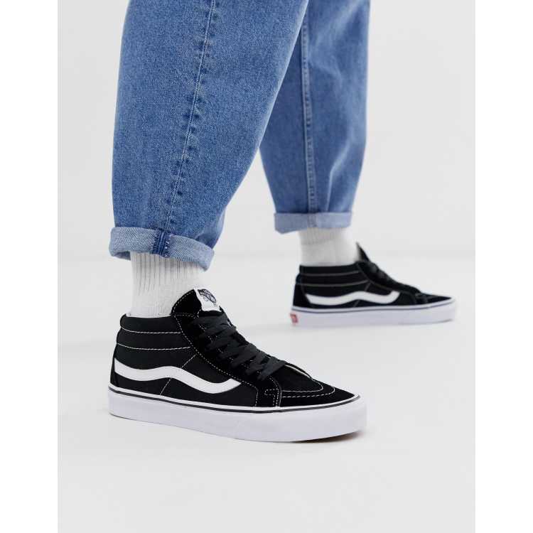 Vans SK8 Mid Reissue trainers in black ASOS