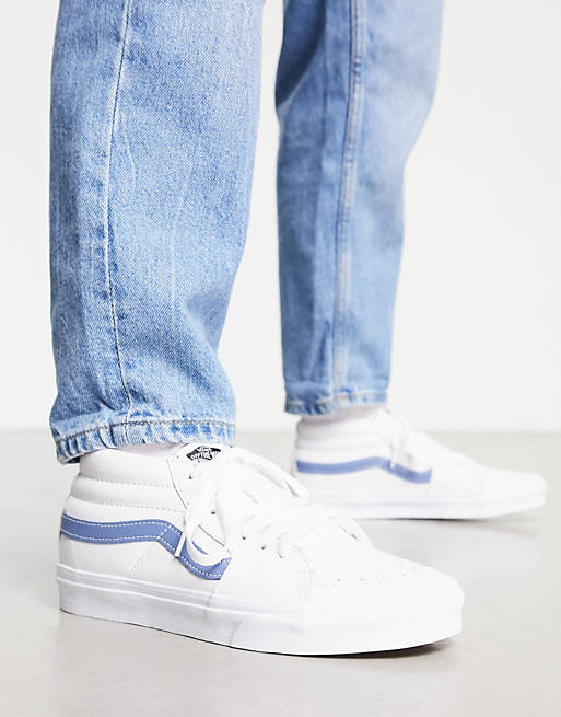 Wat leuk Messing onvoorwaardelijk Vans SK8-Mid sneakers in white with blue detail | ASOS