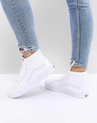 vans alte bianche in pelle