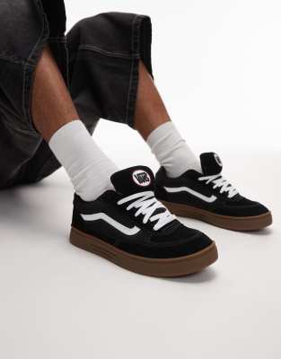 Vans - Skate Estazzo - Sneaker in Schwarz und Weiß mit dicker Gummisohle