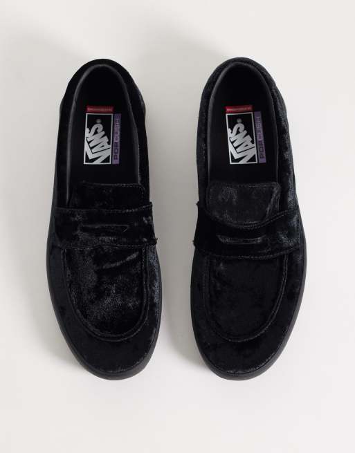 Vans Skate fluwelen loafer in zwart, 2 van 4