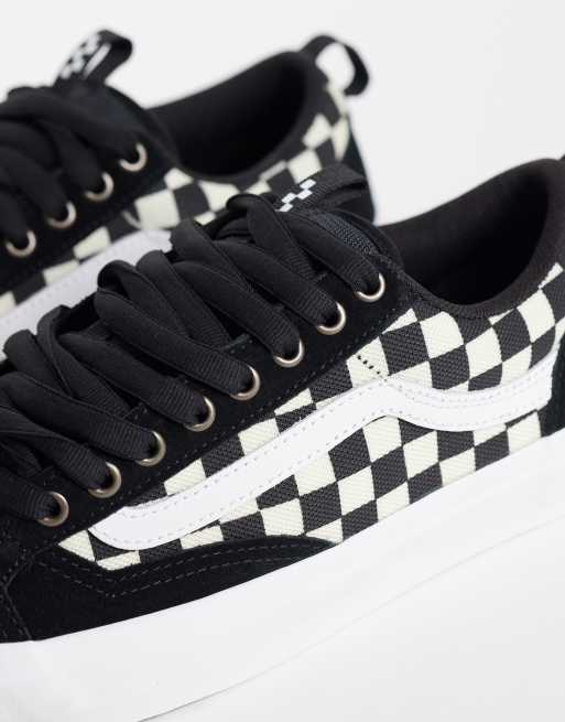 Vans Skate Old Skool 36 + trainers in checkerboard black and white, 4 of 5