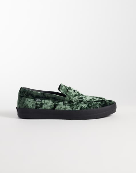 Vans Skate velvet loafer in green - view 1