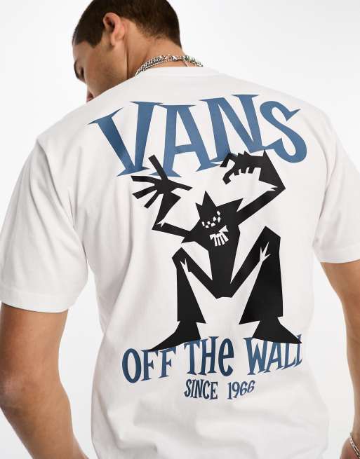 Vans - Sketchy Friend - T-shirt met print op de rug in wit