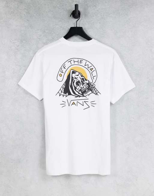 Vans Sketchy Web back print t-shirt in white