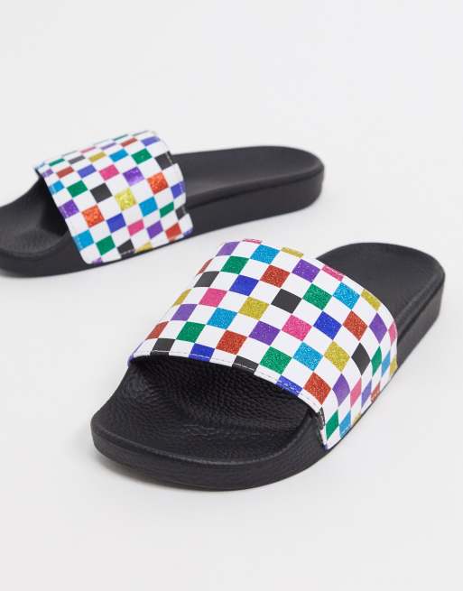 Vans rainbow shop slides