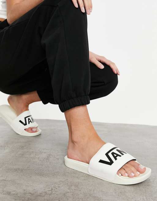 Vans sliders in white ASOS