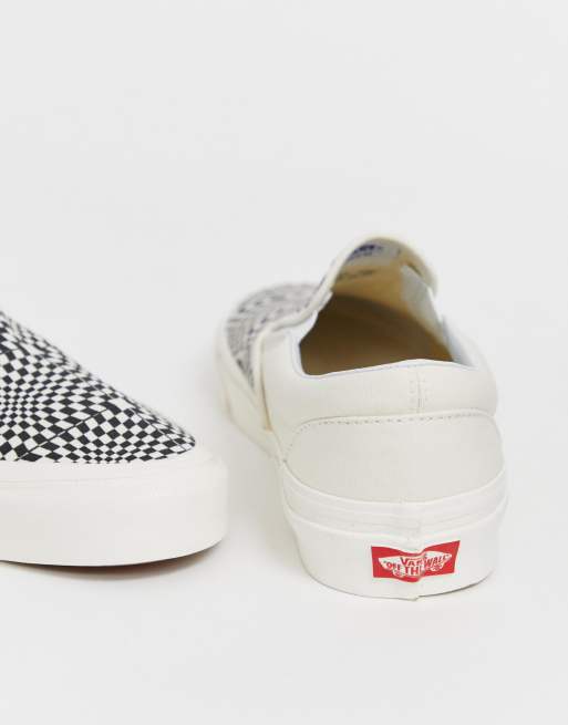 Vans 98 Anaheim Warped checkerboard plimsolls in black ASOS