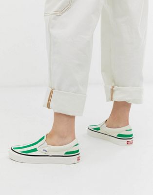 green slip on trainers