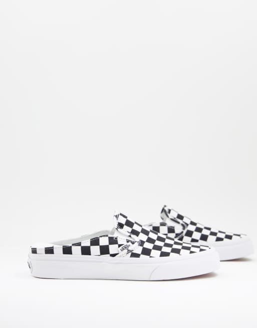 Vans slip sale on mule checkerboard