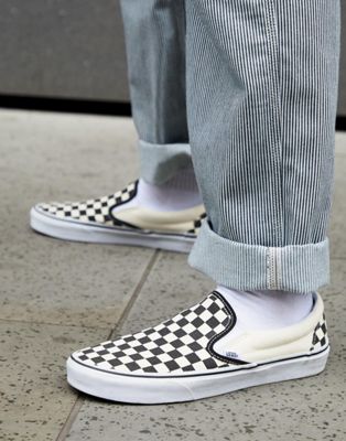 vans slip on checkerboard style