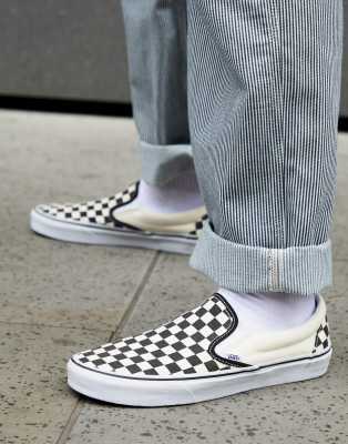 Slip-On Checkerboard Sneakers In Black