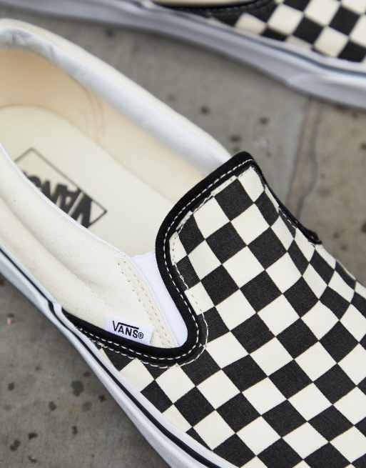 Vans Slip-On Checkerboard Sneakers In Black