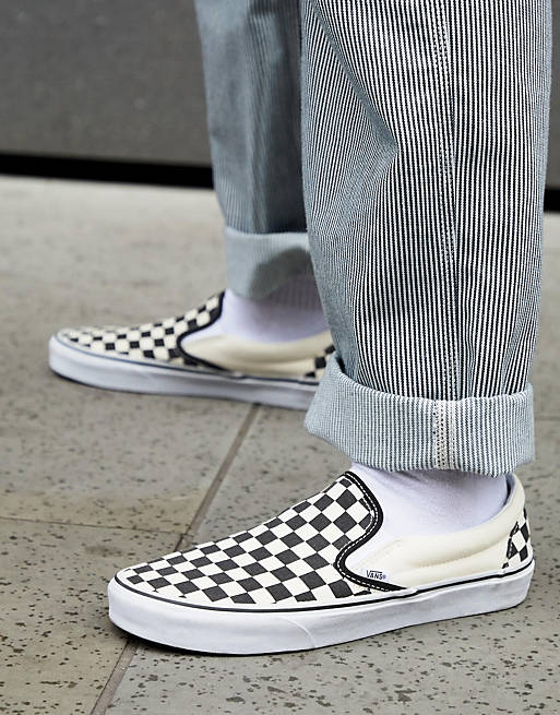 Vans Slip-On checkerboard sneakers in black 
