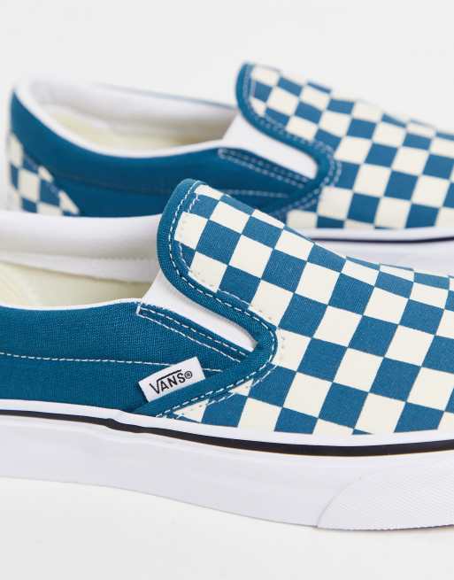 Blue and white outlet vans checkered