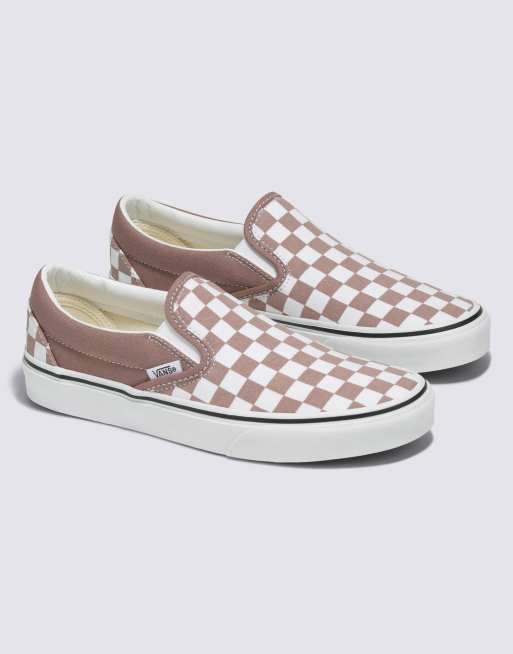 Vans slip hotsell on checkerboard brown