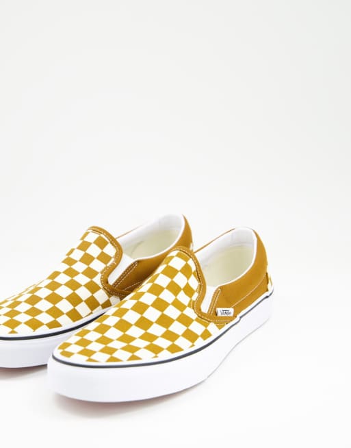 White and tan checkered on sale vans