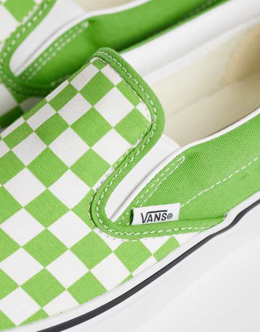 Vans Slip-On checkerboard sneakers in green and white, 5 of 5