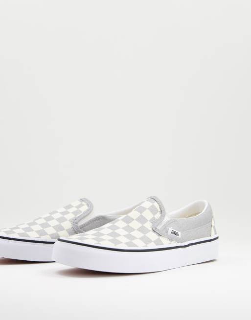 Vans slip-on checkerboard sneakers in grey | ASOS