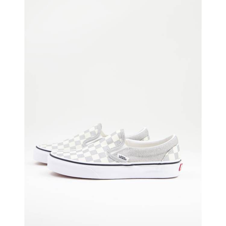 Grey check slip on on sale vans