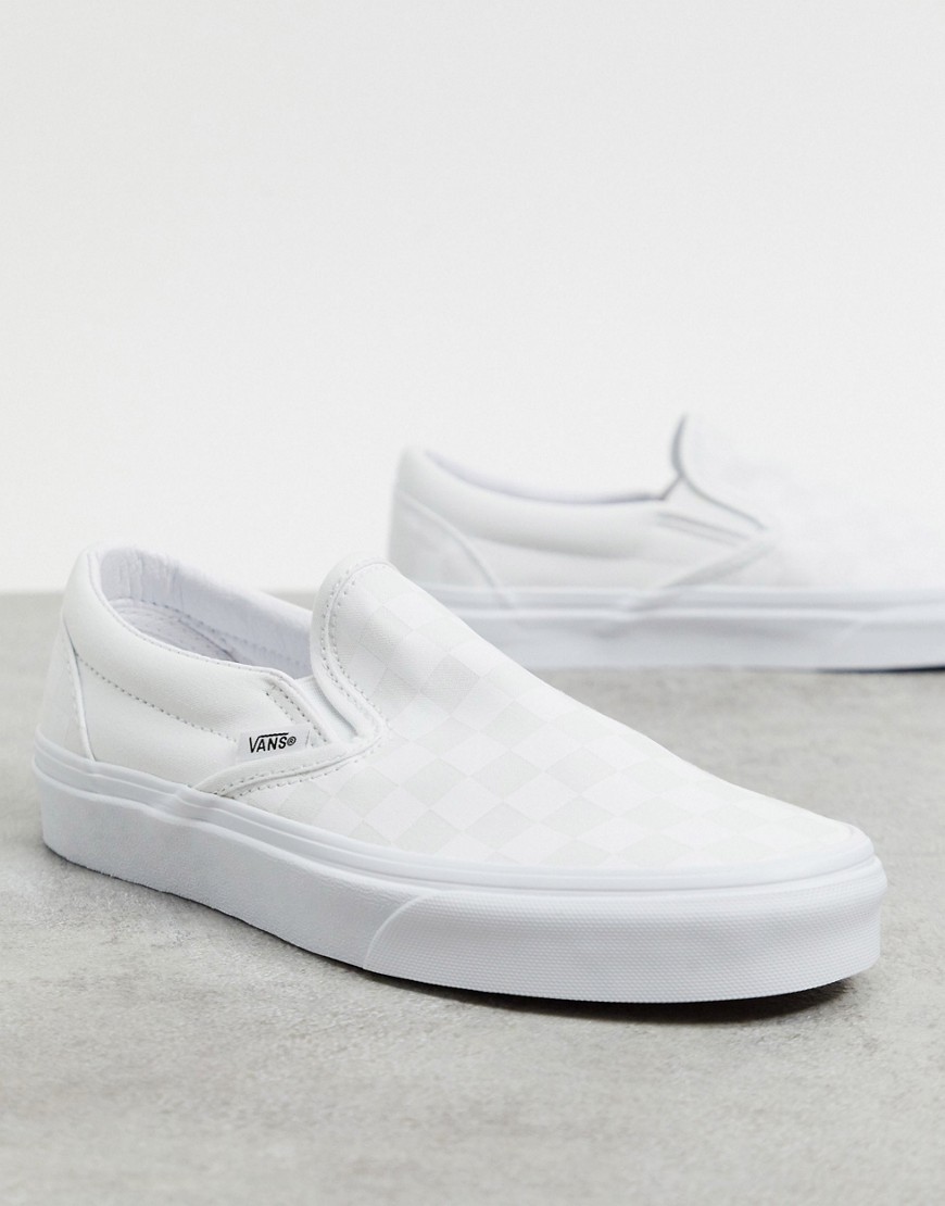 Vans Classic Slip-on Platform Triple White Sneakers | ModeSens