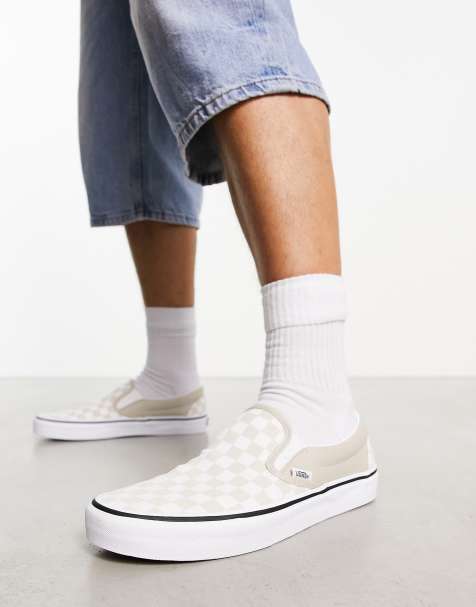 Vans Slip On checkerboard trainers in beige - view 1