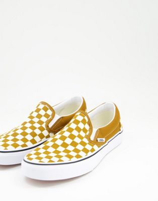 Vans Slip-On Checkerboard trainers in brown/white