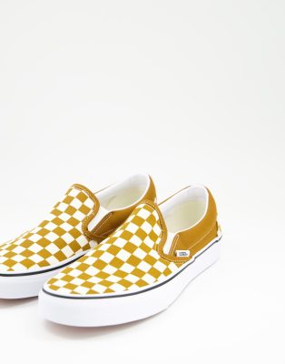 checkered vans brown