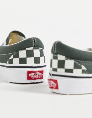 dark green and white checkered vans