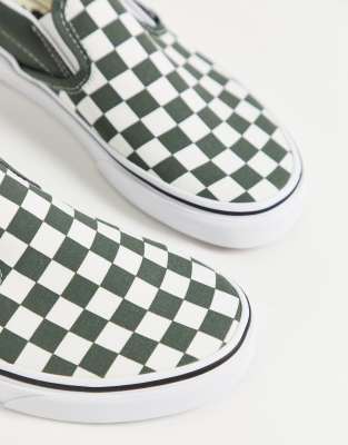 dark green and white checkered vans