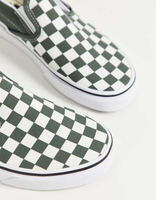 Green and best sale black checkered vans