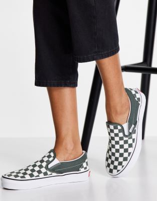 dark green and white checkered vans