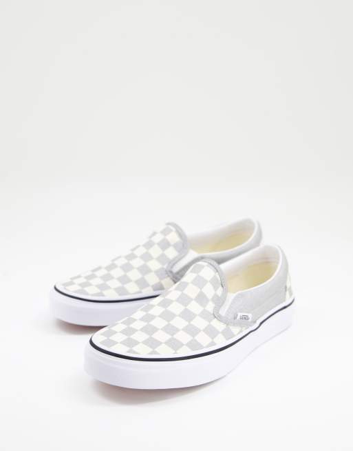 Silver on sale checkerboard vans