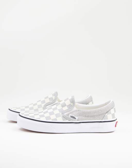 Light grey and 2025 white checkered vans